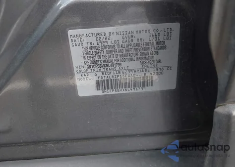 2022 Nissan Kicks S Xtronic Cvt из США, поврежденный, VIN 3N1CP5BVXNL491799